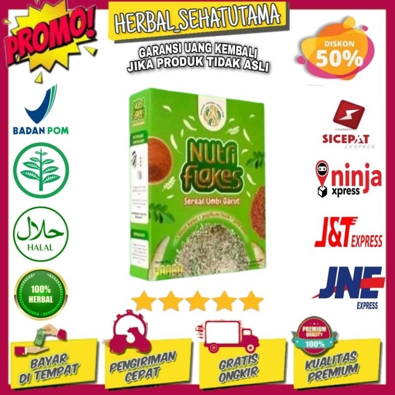 

NUTRIFLAKES | SEREAL SEHAT ATASI ASAM LAMBUNG | UMBI GARUT, MORINGA, & SUSU ETAWA | 100% ALAMI / UMBI GARUT / DAUN KELOR / SUSU KAMBING ETAWA / OAT / MAKANAN SEHAT/ NUTRI FLAKES