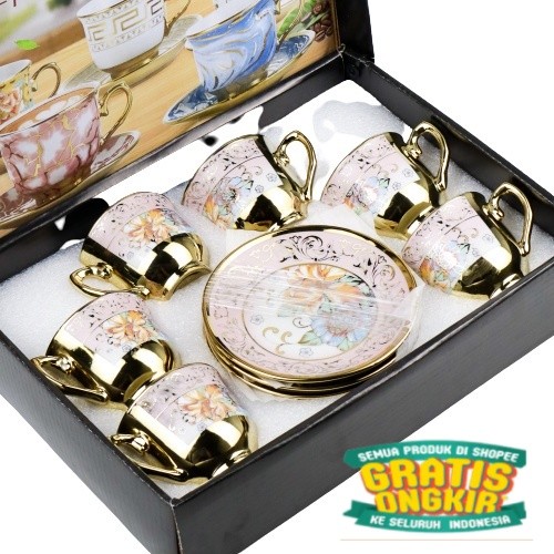 

Paket Hampers Kado Pernikahan Parcel Cangkir Keramik Set 6 In 1 European Style Free Kartu Ucapan/ New kado