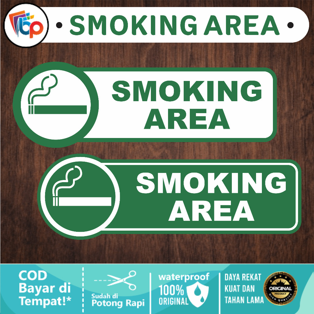 

Stiker Vinyl Smoking Area Glossy + Cut