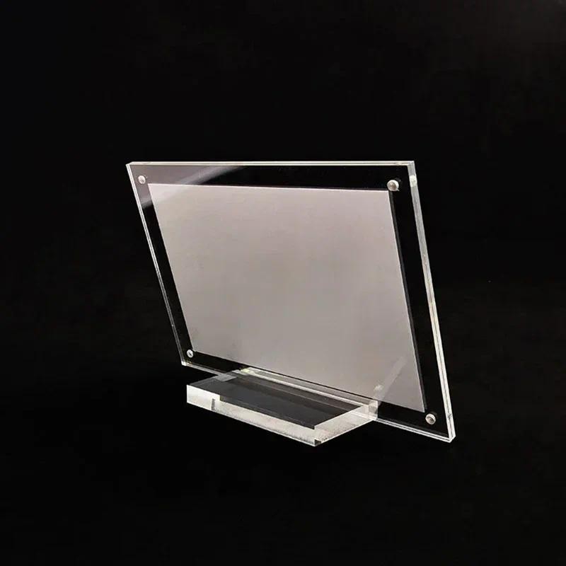 

Acrylic Desktop Display Frame Transparent Photo Frame Table Poster Display Stand Postcard Certificates Price Tags Display Frame