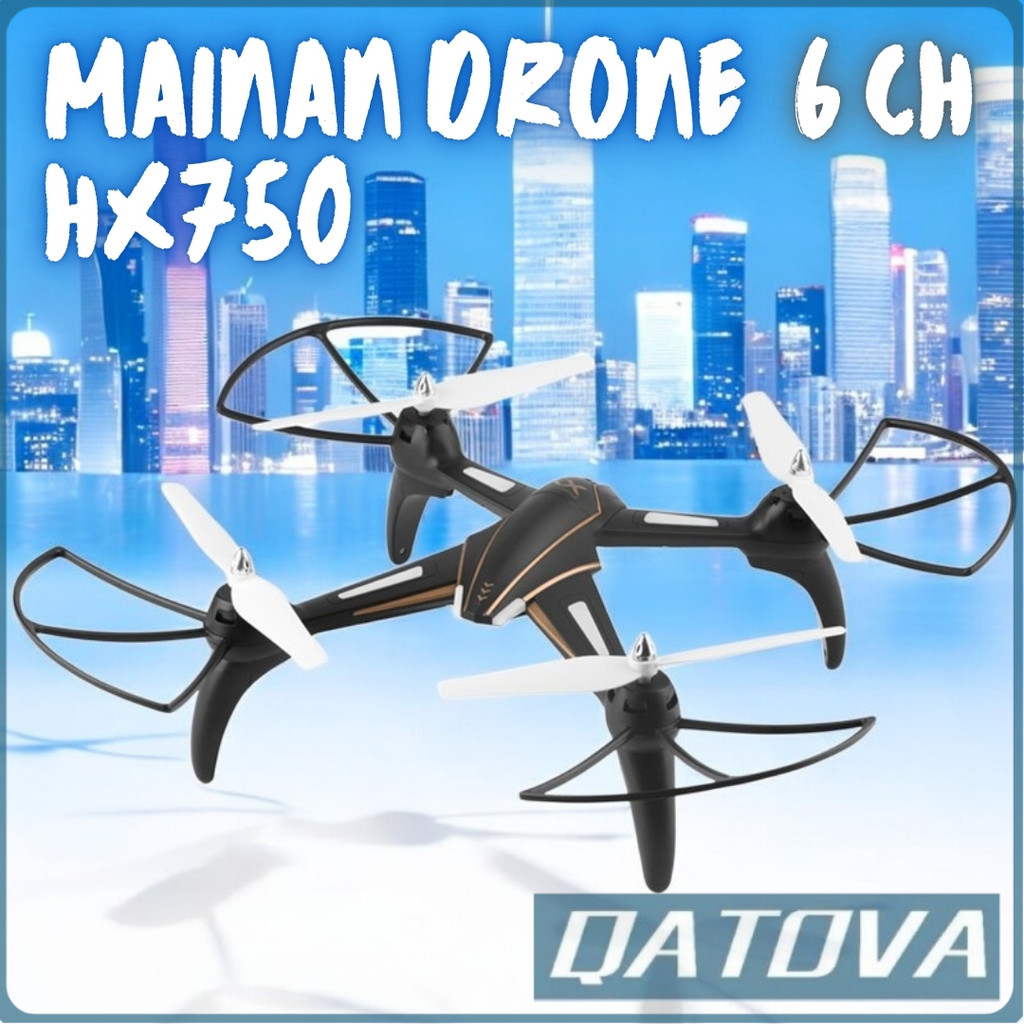 QATOVA HX750 DRONE 6CH REMOTE CONTROL DRONE TERBANG FLIP KAMERA BATERAI CAS
