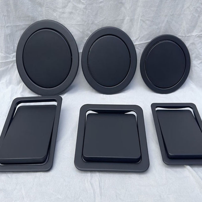 

Built-in Countertop Trash Bin Lid and Waste Chute Lid, Stainless Steel Balance Flap Cover, Silver Trash Grommet Swing Trash Can