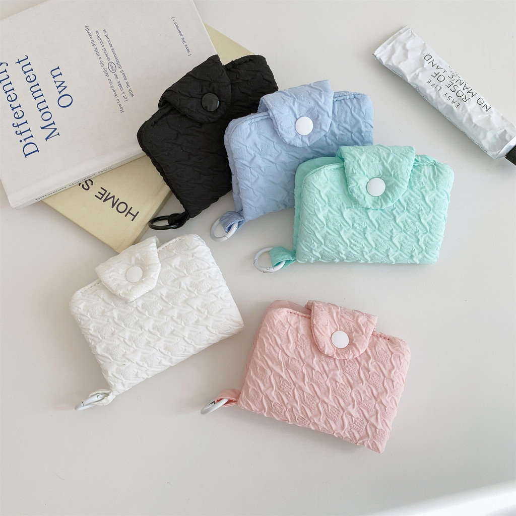 

Simple Style Fabric Keyraing 3inch Cards Holder Bank Cards ID Card Storage Bags Coin Purse