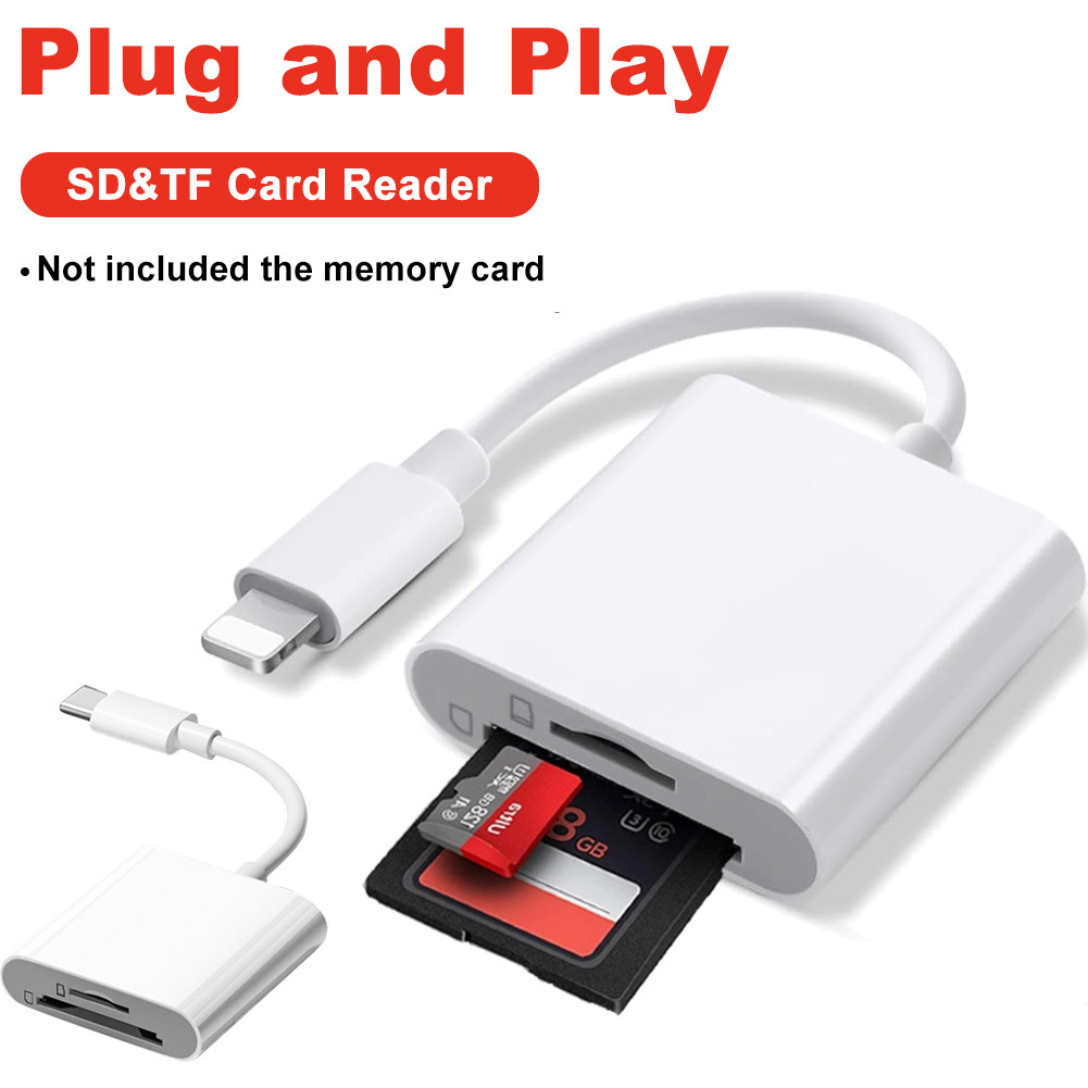 2 in 1 TF Memory Card Adapter SD+TF Card Reader i-phone to SD Card / TF Memory Card Read OTG Adapter