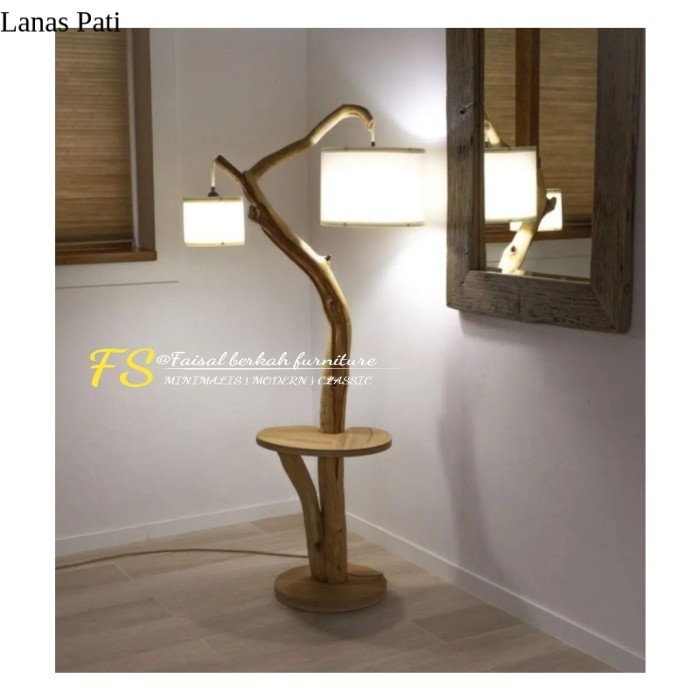 

standing lamp kayu jati model ranting terbaru,standing lampu hias jati XD4