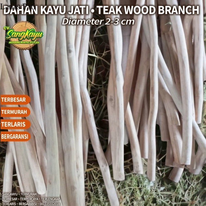 

Macrame 2-3x70Cm Dahan ranting kayu jati teak wood baha craft dekorasi - 60 cm, Dihaluskan XD2
