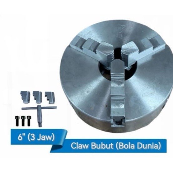 Claw Bubut 6" X 3 Jaw (Bola Dunia)