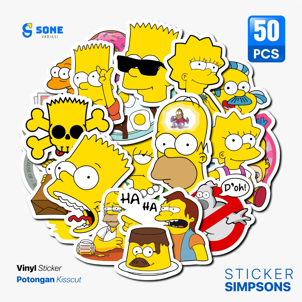 

Sticker The Simpson / Vinyl Waterproof Anti Air / Sticker Aesthetic Helm Buku Journal Koper Motor Casing HP Laptop Tumbler Botol Minum Sepeda IPad Tablet Polaroid Kulkas