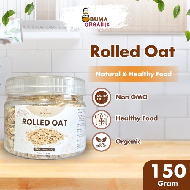 

ALAMEE Gantum Utuh Rolled Oat Biji Kasar Instan Oats Organik Sarapan Cemilan 150gr BUMA