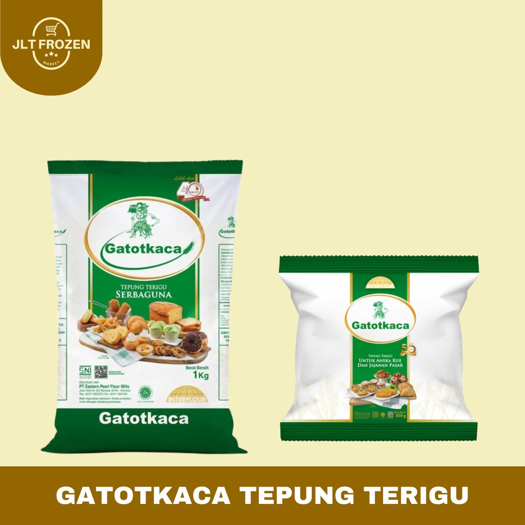 

Gatot Kaca Tepung Terigu / Terigu Serbaguna / Tepung GatotKaca Kemasan 1Kg/500g
