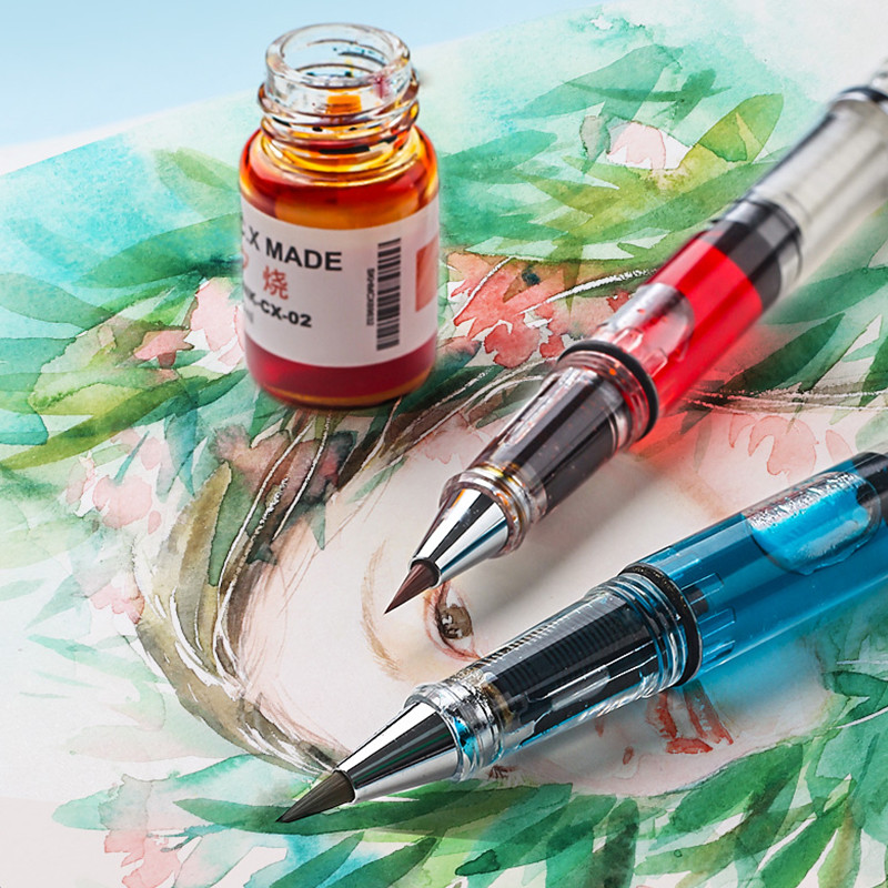 

Chinese Transparent Beauty Calligraphy Ink Brush Pen Water Brush Refillable Ink Pen Art Supplies Writing Signature Tools Gift