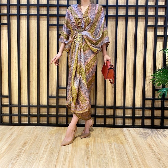 "SKY.LD" -  PROMO Long kaftan rempel 3/kaftan batik/kaftan panjang - gold
