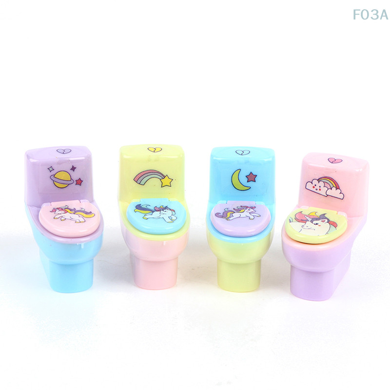 

2Pc Creative Toilet Shape Cartoon Pencil Sharpener Office Supply Stationery Gif