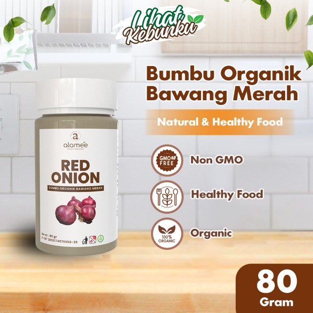 

ALAMEE Bawang Merah Bubuk Red Onion Seasoning Powder Bumbu Dapur Organik Masak Tanpa Campuran 80g LIHAT KEBUNKU