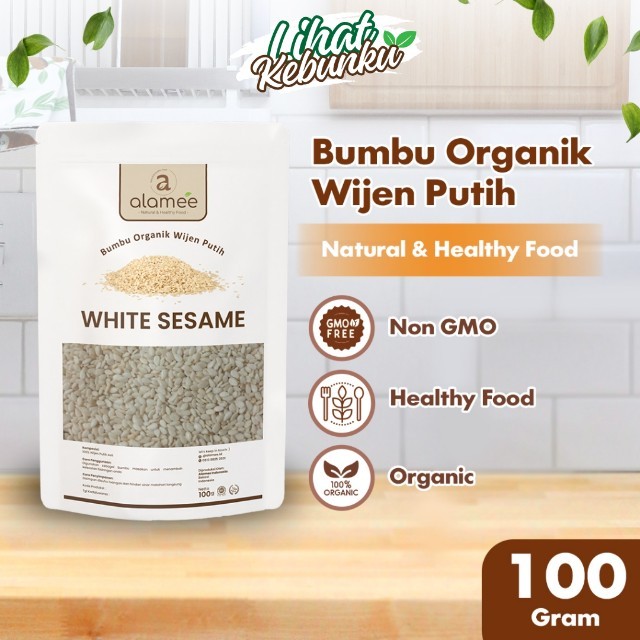 

ALAMEE Wijen Putih Seed Bumbu Dapur Organik Masak Rempah Tanpa Campuran 100g LIHAT KEBUNKU