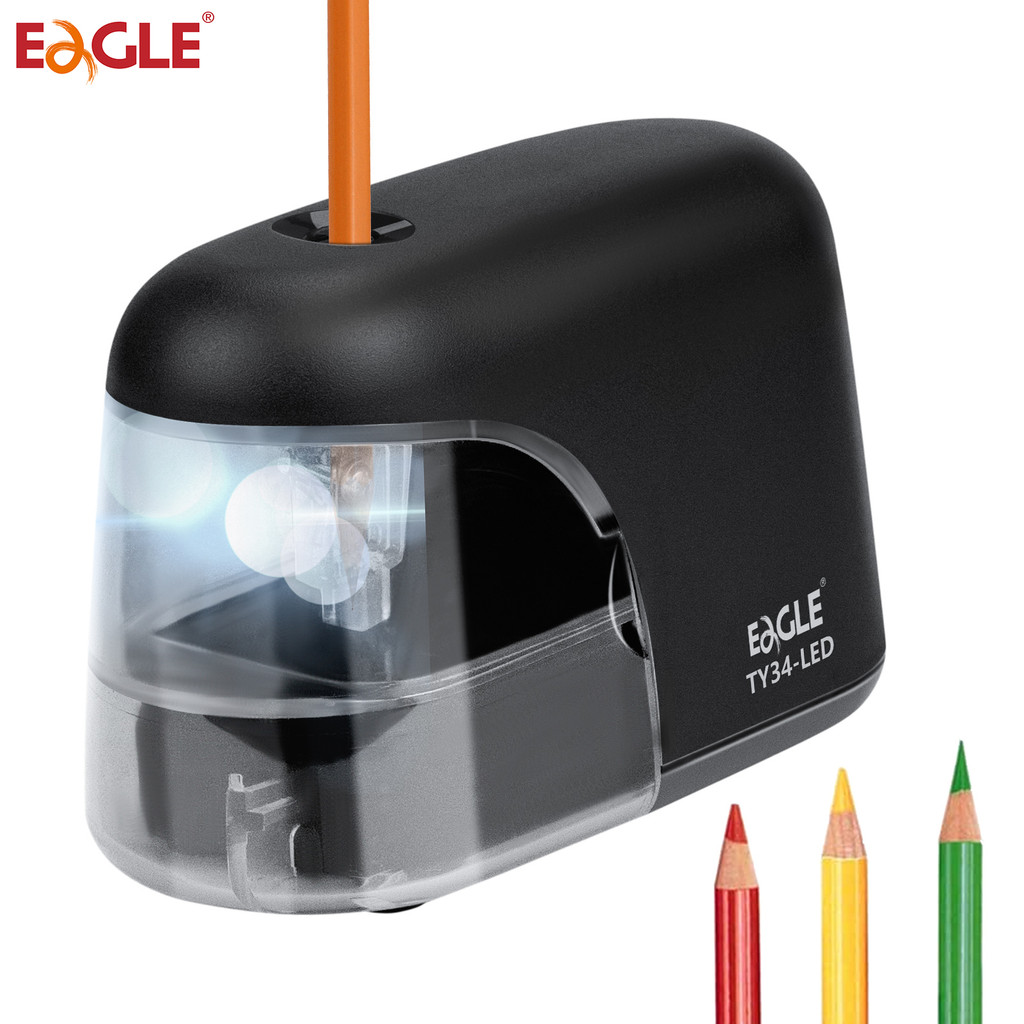 

Eagle Auto Electric Pencil Sharpener, With Spare Blade, LED Light Shinning During Sharpening, Portable, Office,School Supplies