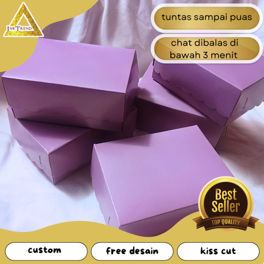 

INKA kotak kardus Ungu 12x 16 cm Kotak kardus Kue Snack Box