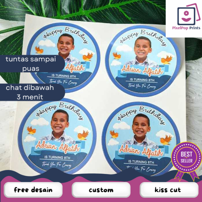 

Opikapip Sticker Bulat Kecil 2-4 Ulang Tahun Anak Stiker Ultah Free Design Template Birthday Chromo
