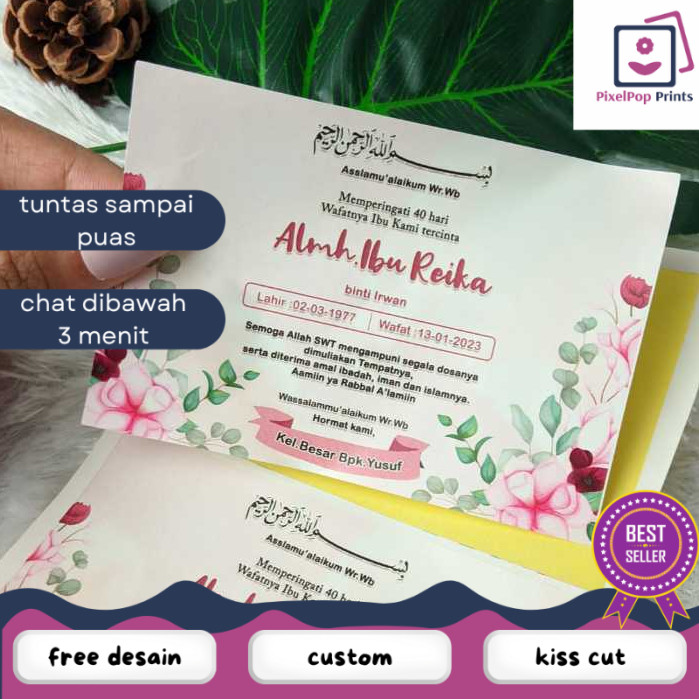 Opikapip  Stiker Tahlilan Pengajian Mengenang Wafatnya 40 100 1000 Hari Kotak Nasi dan Box Makanan