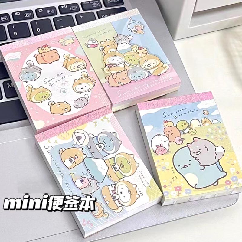 

4pcs/lot Sumikko Gurashi Memo Pad Sticky Note Kawaii Notebook Stationery Label Notepad Post Office School Supplies