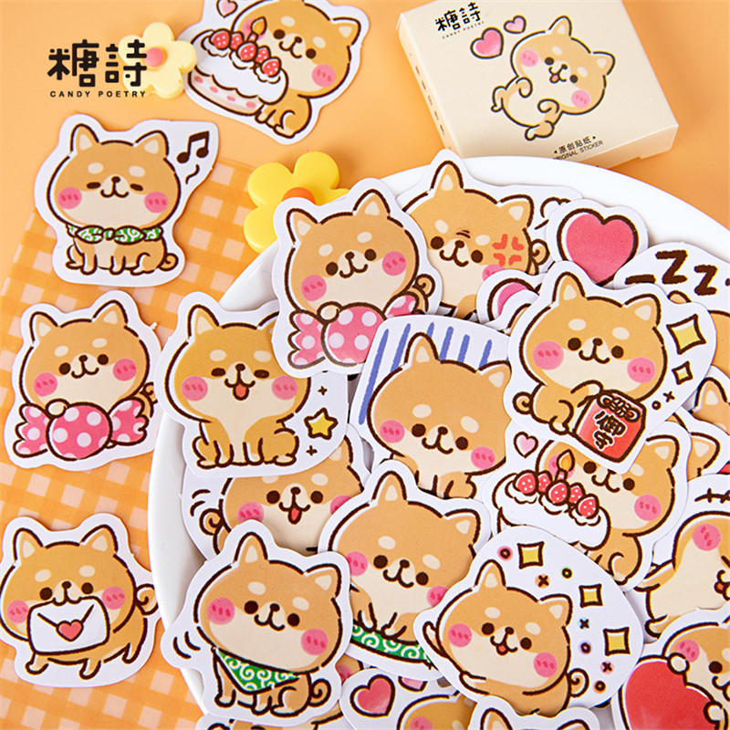 

45PCS/pack Shiba Inu's World Diy Decorative Stationery Stickers set cute dog Scrapbooking Diary Album Stick Lable