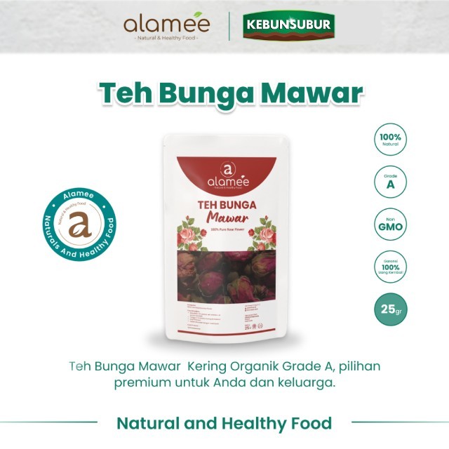 

ALAMEE Rose Tea Teh Bunga Mawar Organik Kering Dried Flower 25gr Premium kebunsubur