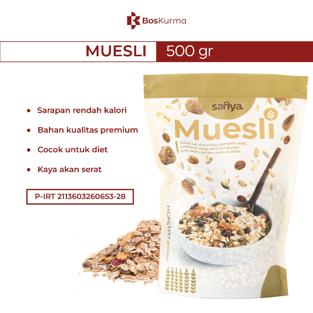 

Muesli Safiya 500 Gram - Muesli Dried Fruit Sereal Sarapan Sehat