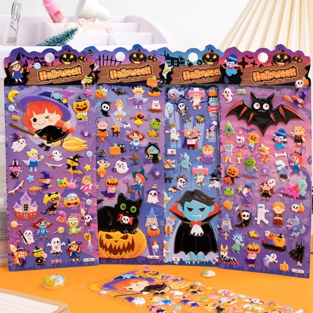 

4 pcs/lot Cool Halloween Ghost Party 3D Puffy Stickers Adhesive Sticker DIY Diary Stationery Sticker Gift School Office Supplies