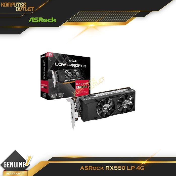 AsRock Radeon RX 550 4GB GDDR5 128Bit LP VGA | RX550 LP 4G | RX550-LP-4G | RX550LP4G | RX550 4 GB 12