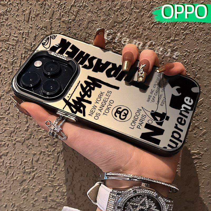 Keren Trend Glossy Hologram PC Case OPPO A18 A57 A16 A15 A17 A60 A3x A3s A5s A54 A53 A12 A31 A58 A1K