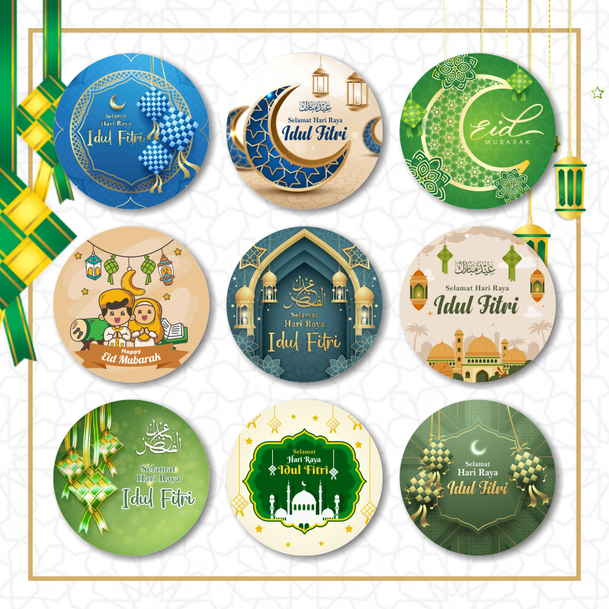 

Stiker Label (5cm) 50 Pcs / Stiker Idul Fitri EID MUBARAK / Stiker Toples Kue Kering Stiker Lebaran