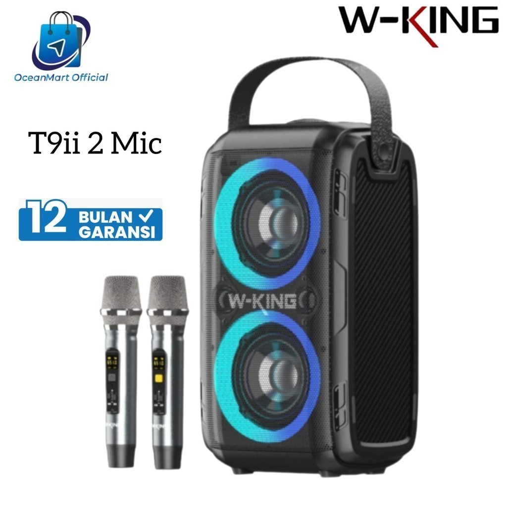 Wking T9ii TWS Speaker Karaoke Mini Bluetooth Wireless Microphone Super Bass Wireless Portable 2Mic 