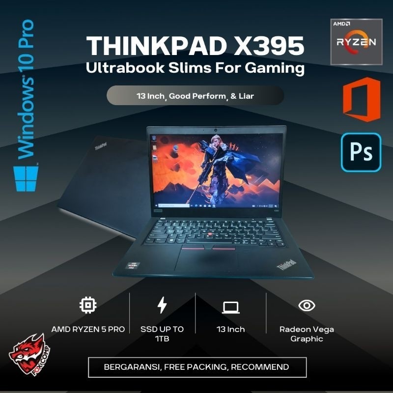 Laptop Ryzen 7 Lenovo Thinkpad X395 Radeon Vega