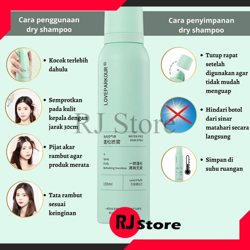 ORIGINAL Dry Shampoo Viral 150ml Semprotan Rambut Kering Untuk Mengembangkan Rambut Minyak Rambut Ko