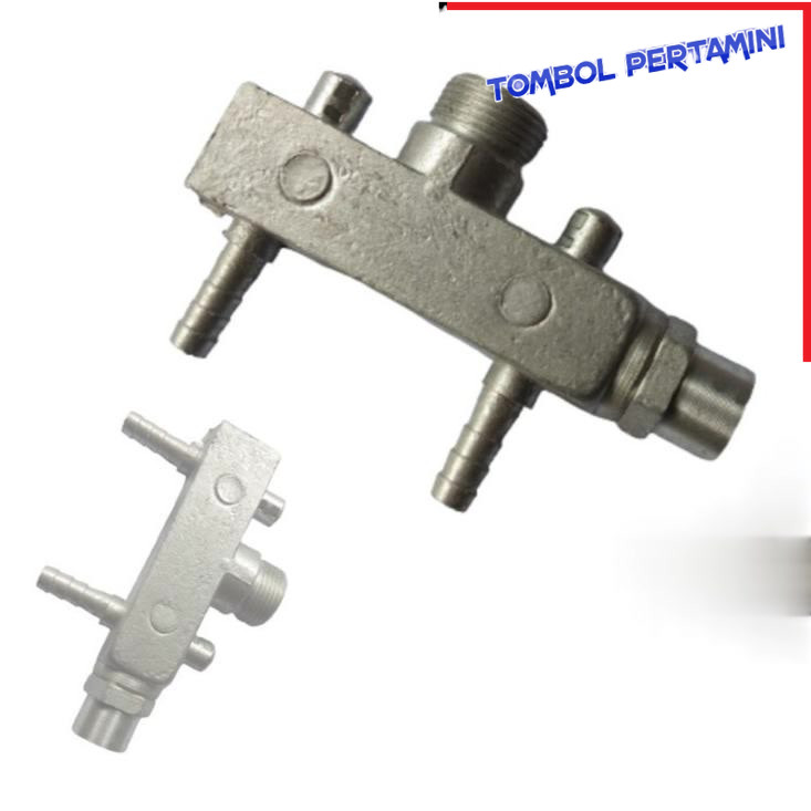 Pompa Rotax Pertamini Manifold Rotak Pom Mini 2 Cabang Kaki Untuk Instalasi Mesin Pom Mini