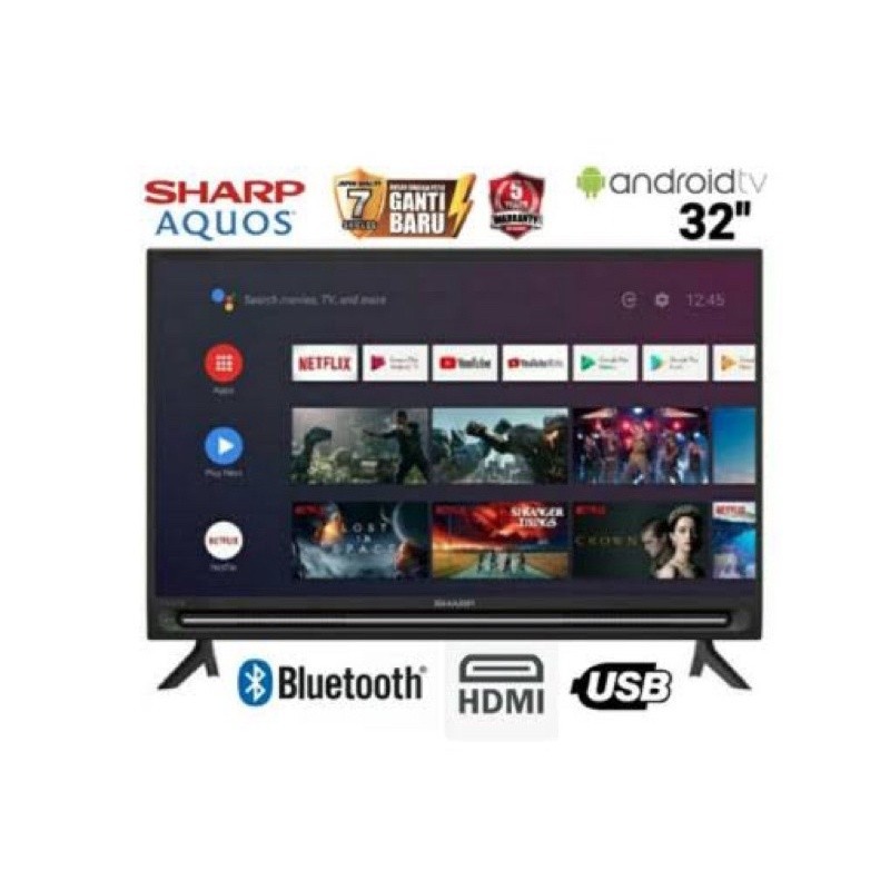 TV LED Sharp 32 INCH ANDROID TV 2T-C32BG1i SMART ANDROID