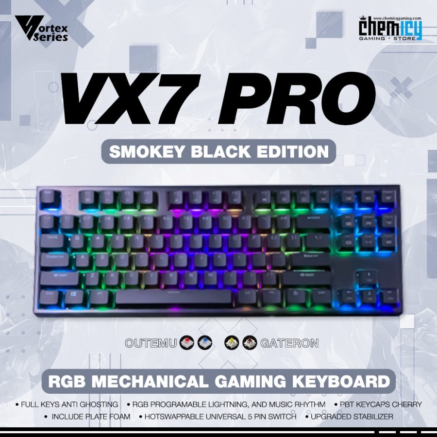 Vortex Series VX7 Pro Smokey RGB Hotswap Mechanical Gaming Keyboard