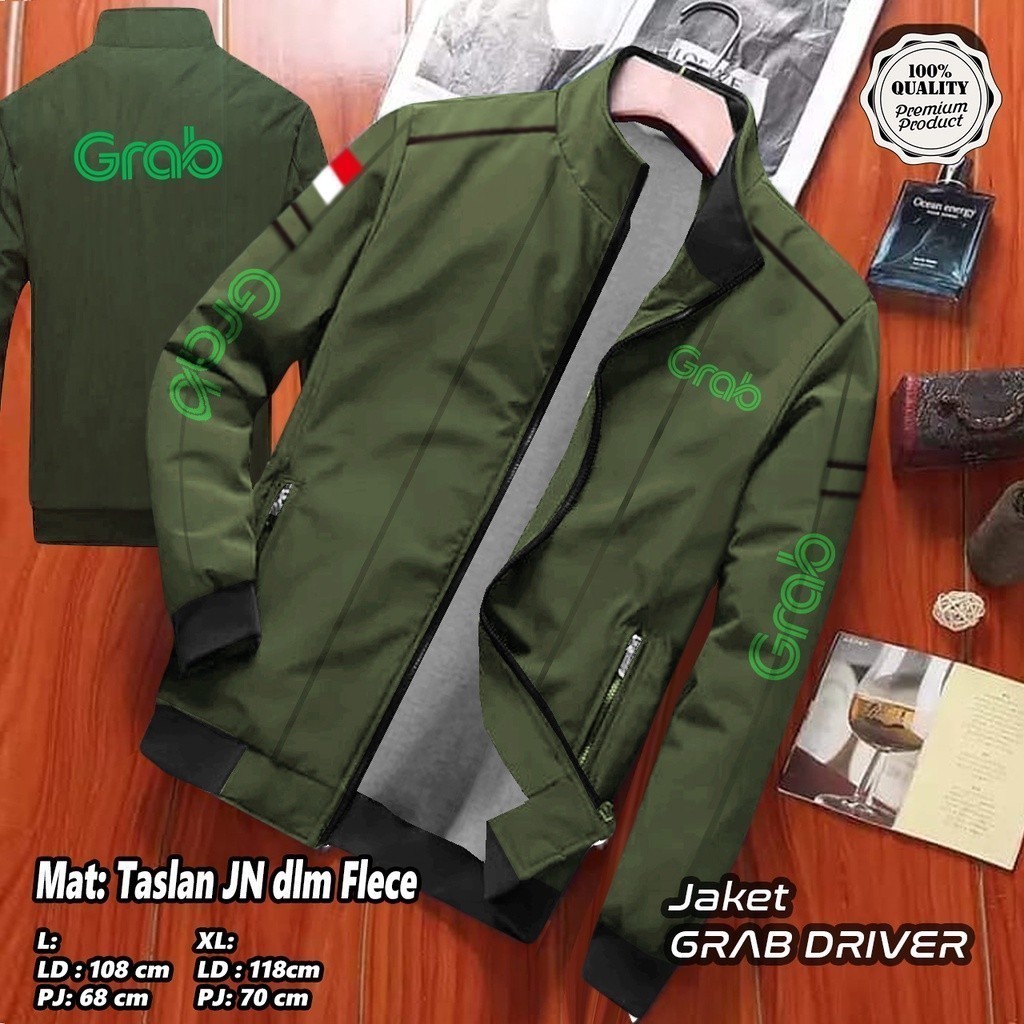JAKET PRIA BOMBER  BOLAK BALIK / JAKET PRIA SABLON GRAB /