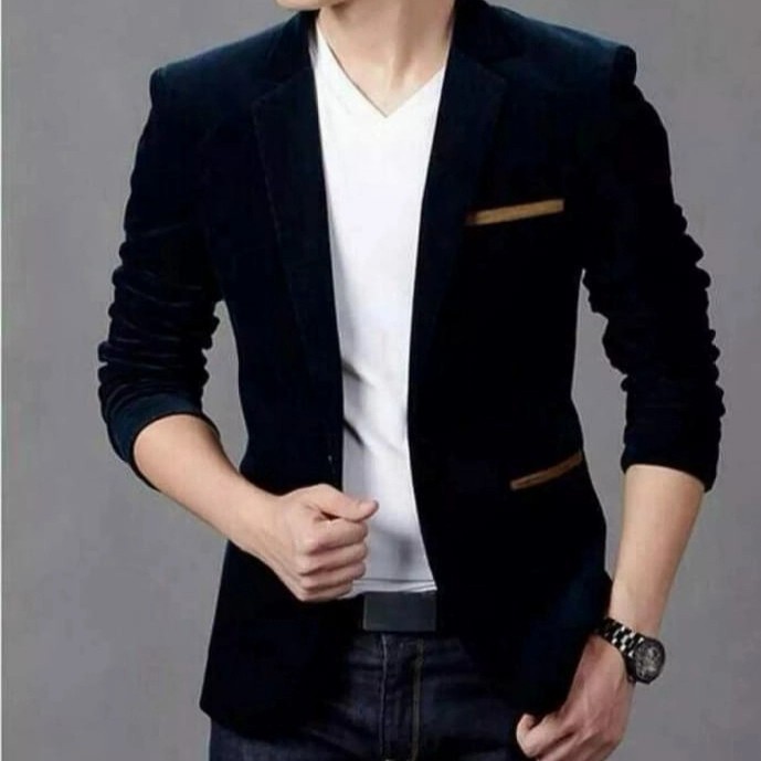 blazer pria/jas pria/jas pria hitam list - Original Zharbini