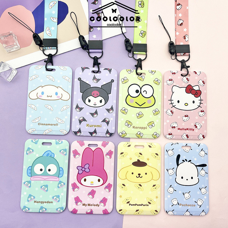 

COD❤️Sanrio Tempat Kartu Lanyard Kartu Pelajar Tempat Kartu Akses Tempat Kartu Makan Tempat Pelindung Kartu-cl