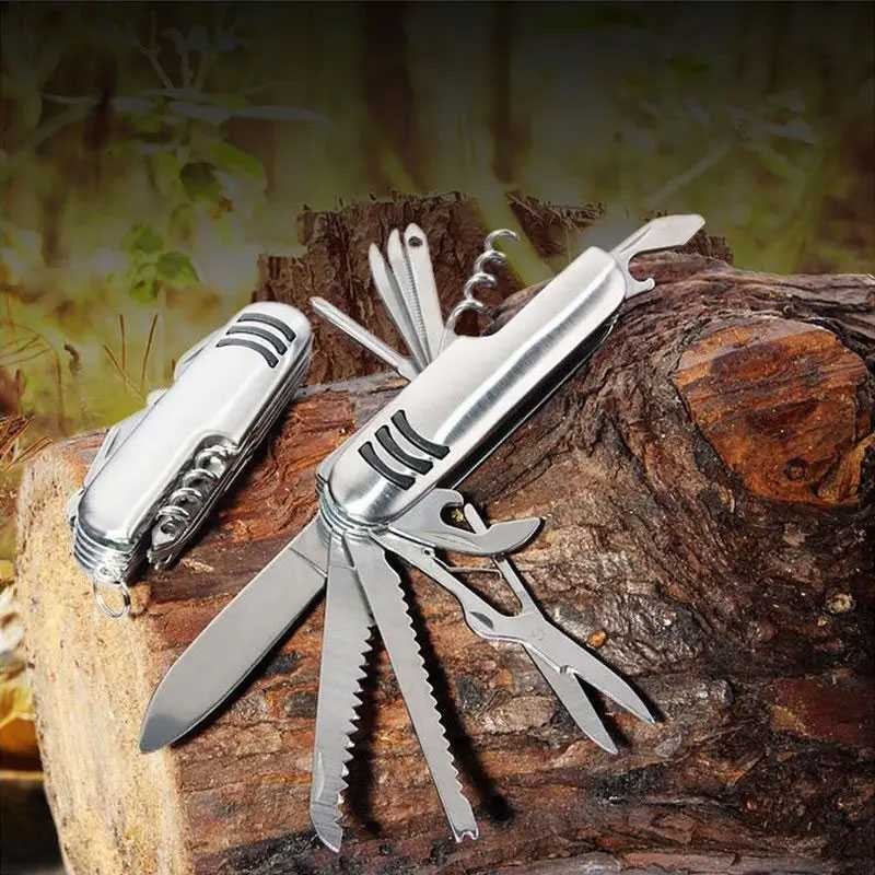 Pisau Lipat Army Pocket Knife EDC Multifungsi 11 in 1 Pisau Lipat Campig Outdoor Survival