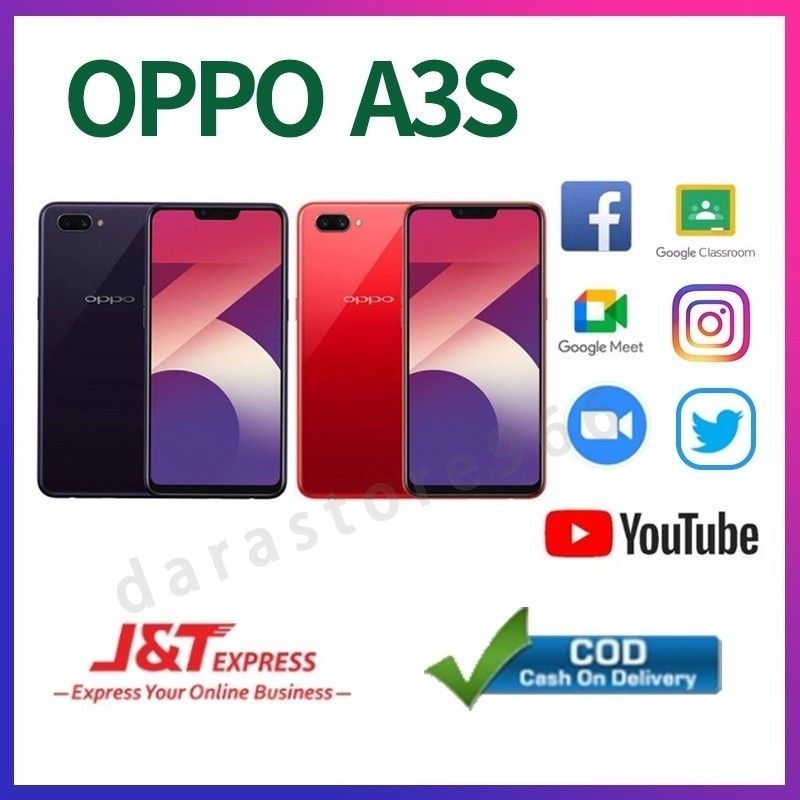 hp oppo a3s ram 6/128GB second murah Dual SIM Android smartpahone FULLSET GARANSI TOKO