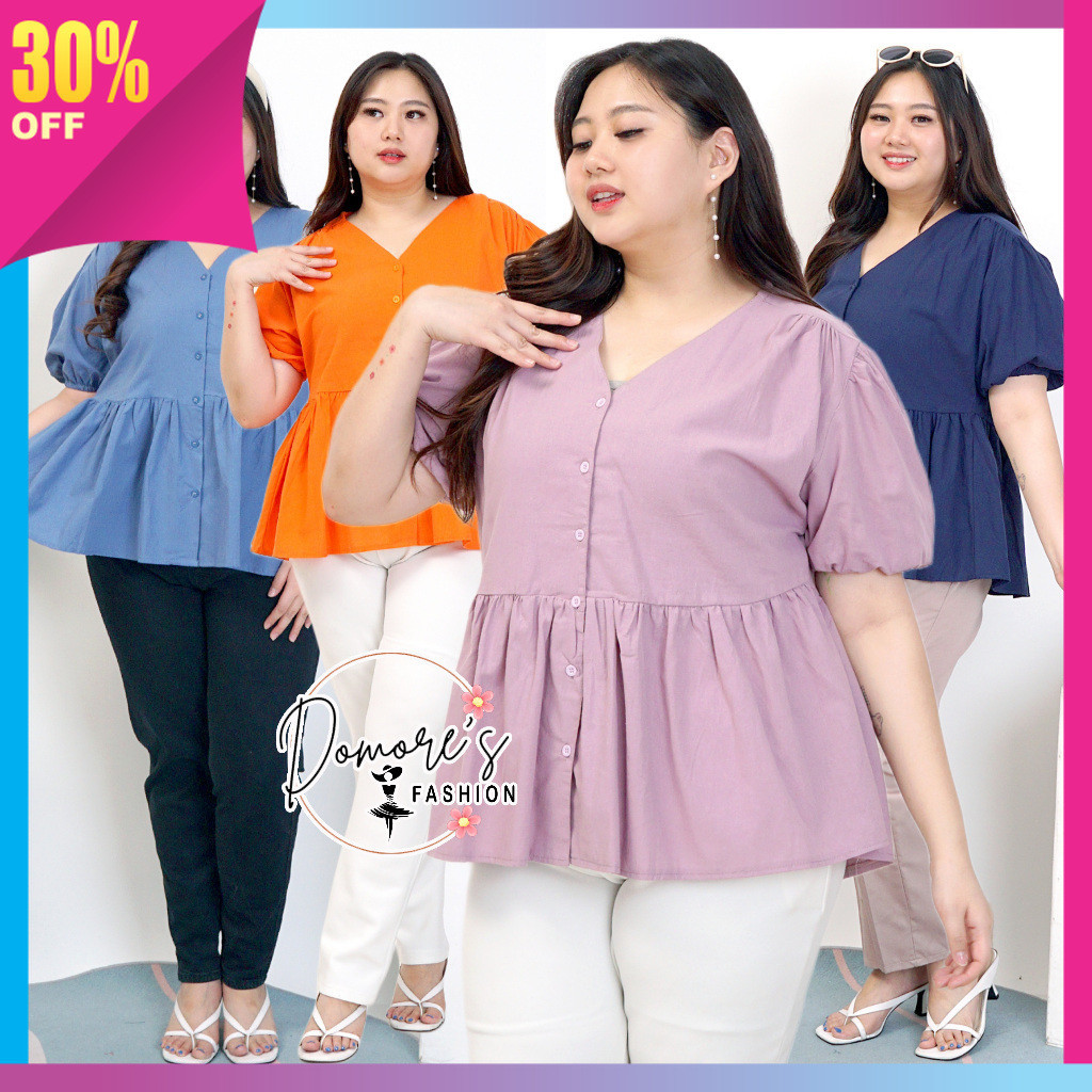 Baju Formal Santai Travelling Wanita Murah Korean Style Premium / Domore - Atasan Jumbo Cantik / Baj