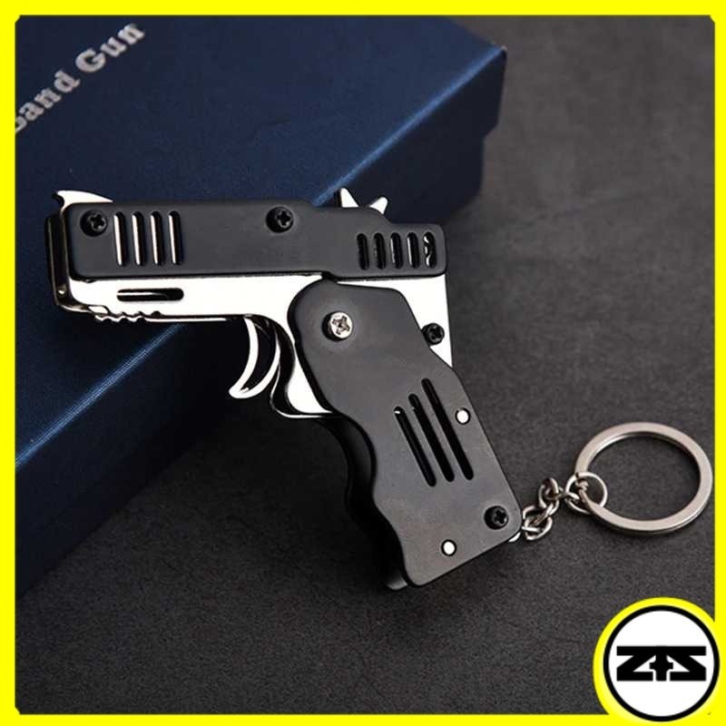 Mainan Pistol Karet Gelang Foldable Rubber Band Gun