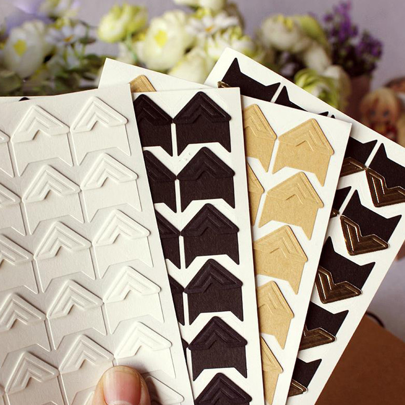 

1Sheet DIY Self-Adhesive Vintage Paper Sticker For Photo Album Corner Frame Scrapbooking Picture Decoration