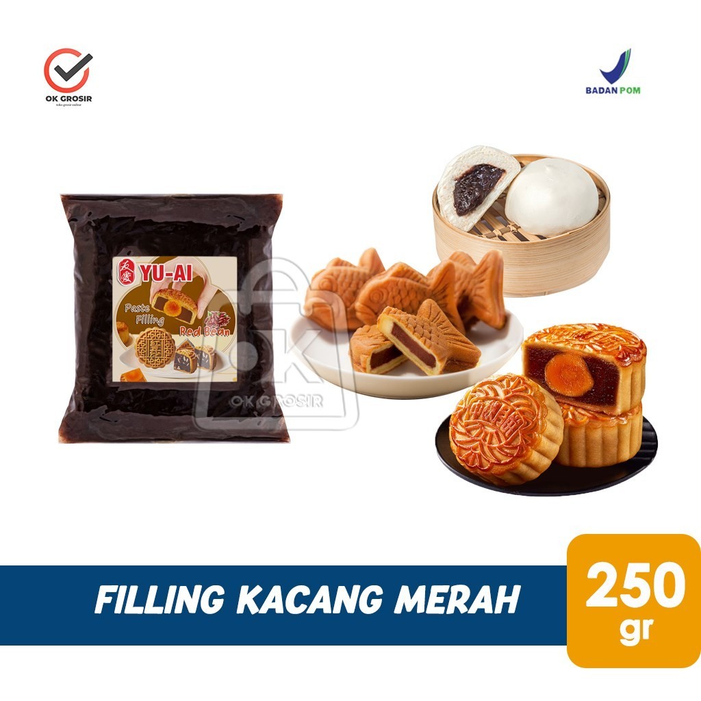 

Filling Kacang Merah Yu-Ai Red Bean Paste Isian Bakpao Dorayaki Mooncake (Repack 250gr)