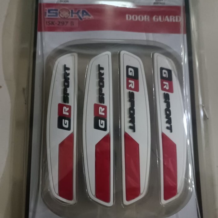 Door Guard Pelindung Pintu Mobil GR SPORT Putih Merah Universal 1set