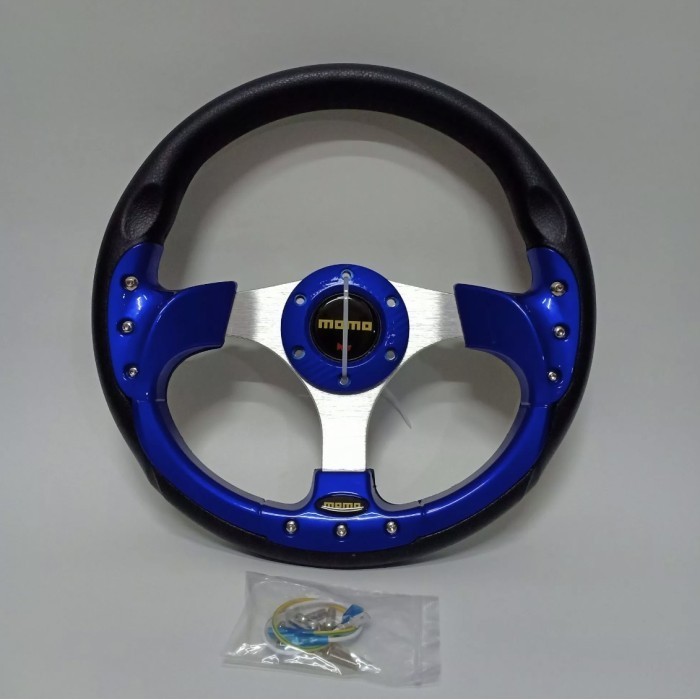 Stir Setir Racing MOMO 14 Inch Biru