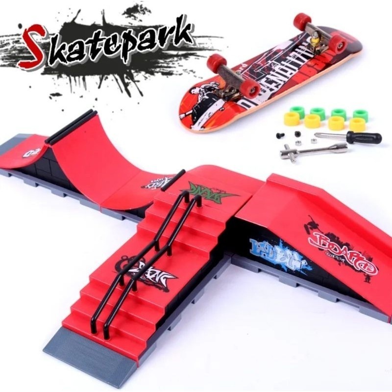 TERLARIS Arena Skateboard SkatePark Ramp Part Fingerboard  Mainan Finger Board Arena