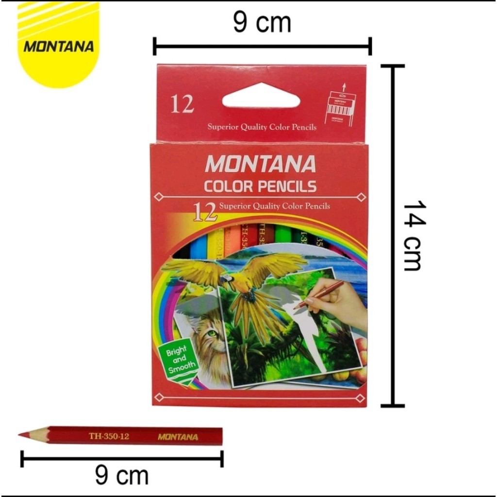 

Pinsil Warna MONTANA Color Pencil pendek isi 12 warna